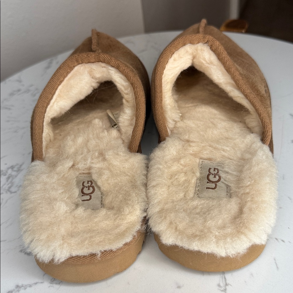 UGG Kids Keegan Brown Chestnut Slippers with Cream Lining - Kids youth 3 - Picture 7 of 14